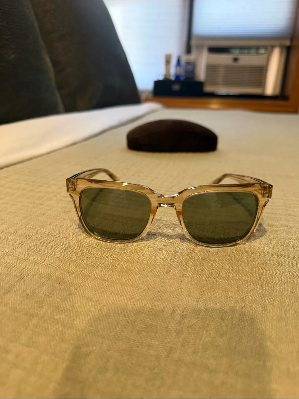 Barton Perreira Sunglasses Clear Champagne Square frame like new